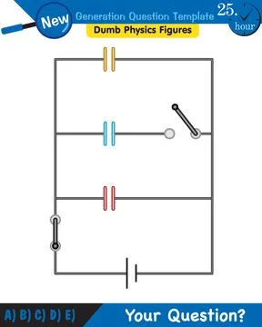 Physics, basic electric circuits, next generation question template, eps Stock Illustration
