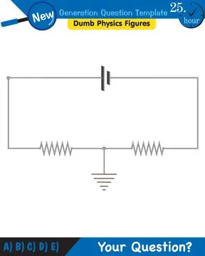 Physics, basic electric circuits, next generation question template, eps Stock Illustration