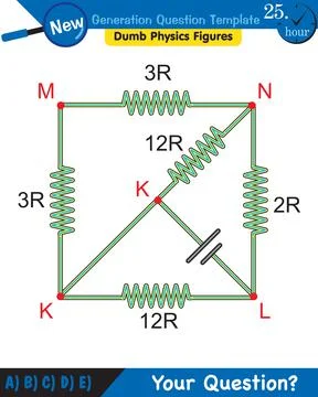 Physics, basic electric circuits, next generation question template, eps Stock Illustration