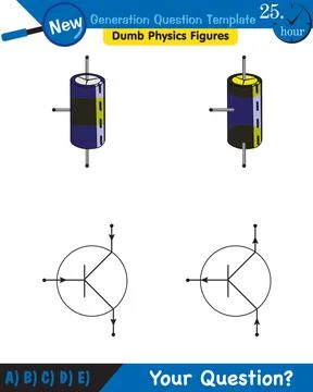 Physics, basic electric circuits, next generation question template, eps Stock Illustration