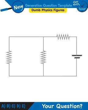 Physics, basic electric circuits, next generation question template, eps Stock Illustration