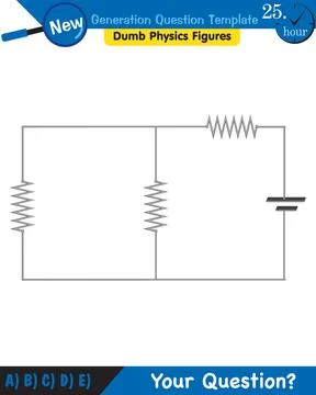 Physics, basic electric circuits, next generation question template, eps Stock Illustration
