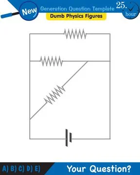 Physics, basic electric circuits, next generation question template, eps Stock Illustration