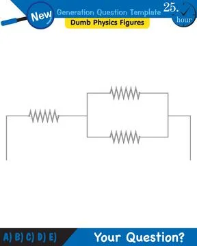 Physics, basic electric circuits, next generation question template, eps Stock Illustration
