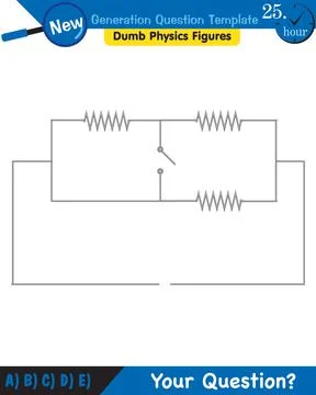 Physics, basic electric circuits, next generation question template, eps Stock Illustration