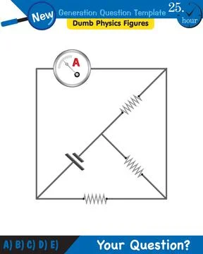 Physics, basic electric circuits, next generation question template, eps Stock Illustration