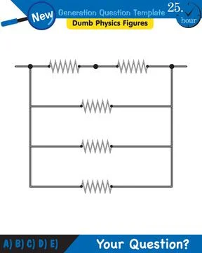 Physics, basic electric circuits, next generation question template, eps Stock Illustration