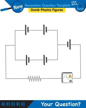 Physics, basic electric circuits, next generation question template, eps Stock Illustration