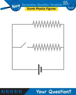 Physics, basic electric circuits, next generation question template, eps Stock Illustration