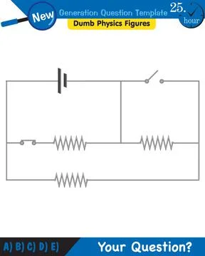 Physics, basic electric circuits, next generation question template, eps Stock Illustration