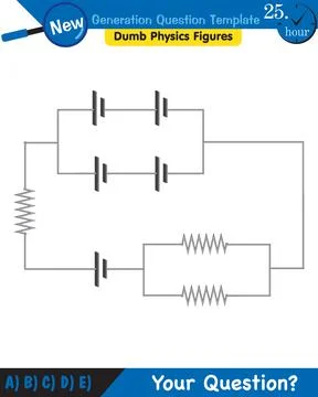 Physics, basic electric circuits, next generation question template, eps Stock Illustration