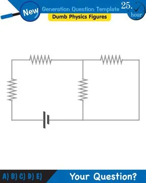 Physics, basic electric circuits, next generation question template, eps Stock Illustration