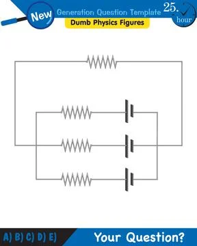 Physics, basic electric circuits, next generation question template, eps Stock Illustration