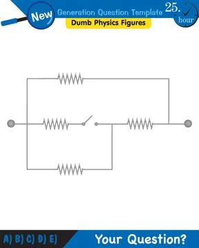 Physics, basic electric circuits, next generation question template, eps Stock Illustration