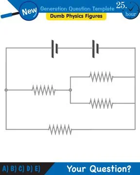 Physics, basic electric circuits, next generation question template, eps Stock Illustration
