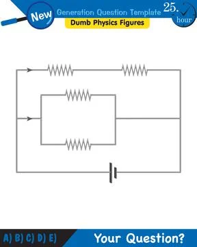 Physics, basic electric circuits, next generation question template, eps Stock Illustration