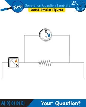 Physics, basic electric circuits, next generation question template, eps Stock Illustration