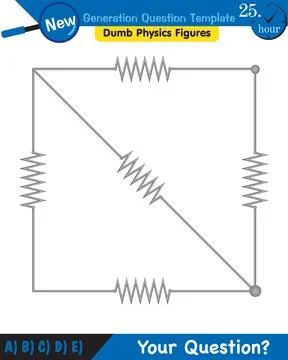 Physics, basic electric circuits, next generation question template, eps Illustrazione stock