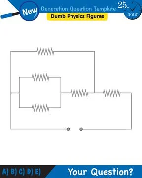 Physics, basic electric circuits, next generation question template, eps Illustrazione stock