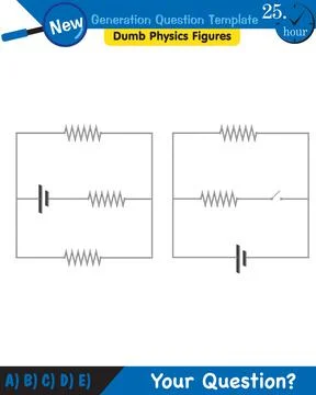 Physics, basic electric circuits, next generation question template, eps Stock Illustration