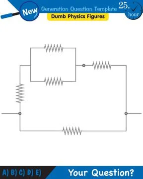 Physics, basic electric circuits, next generation question template, eps Stock Illustration