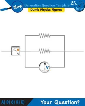 Physics, basic electric circuits, next generation question template, eps Stock Illustration