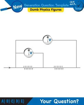 Physics, basic electric circuits, next generation question template, eps Stock Illustration