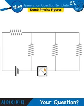 Physics, basic electric circuits, next generation question template, eps Stock Illustration