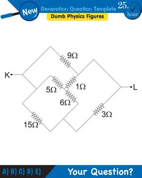Physics, basic electric circuits, next generation question template, eps Stock Illustration