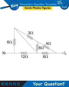 Physics, basic electric circuits, next generation question template, eps Stock Illustration
