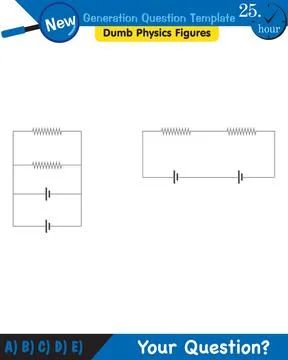 Physics, basic electric circuits, next generation question template, eps Stock Illustration