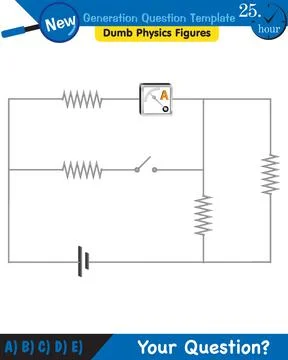 Physics, basic electric circuits, next generation question template, eps Stock Illustration