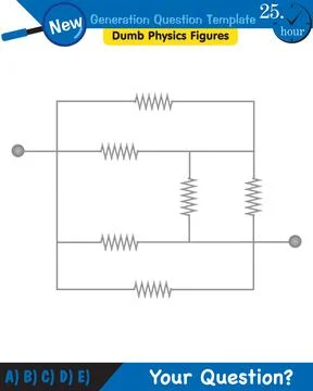Physics, basic electric circuits, next generation question template, eps Stock Illustration