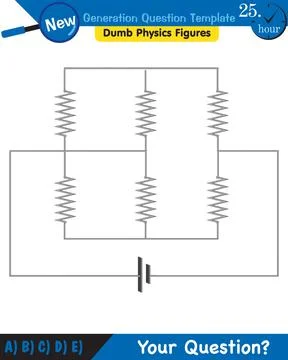 Physics, basic electric circuits, next generation question template, eps Stock Illustration
