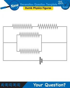Physics, basic electric circuits, next generation question template, eps Stock Illustration