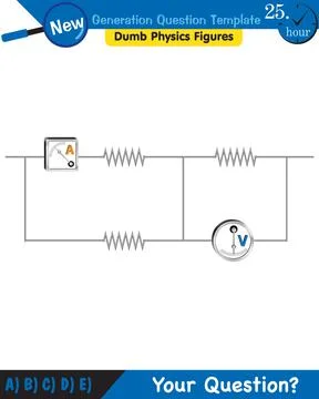 Physics, basic electric circuits, next generation question template, eps Stock Illustration