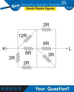 Physics, basic electric circuits, next generation question template, eps Stock Illustration