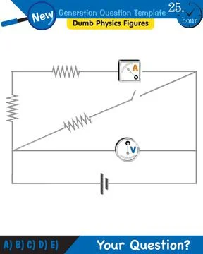 Physics, basic electric circuits, next generation question template, eps Stock Illustration