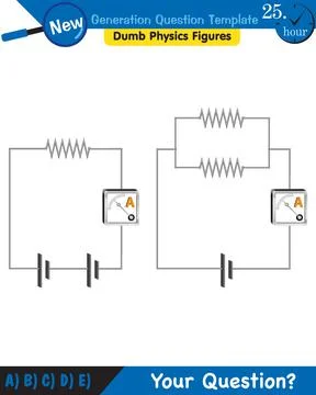 Physics, basic electric circuits, next generation question template, eps Stock Illustration