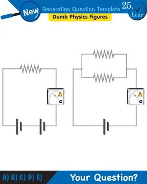Physics, basic electric circuits, next generation question template, eps Stock Illustration