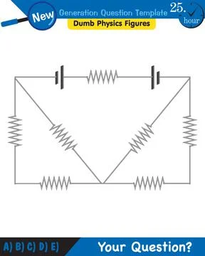 Physics, basic electric circuits, next generation question template, eps Stock Illustration