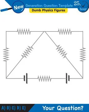 Physics, basic electric circuits, next generation question template, eps Stock Illustration