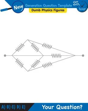 Physics, basic electric circuits, next generation question template, eps Stock Illustration