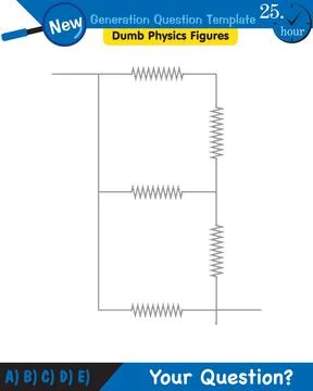 Physics, basic electric circuits, next generation question template, eps Stock Illustration
