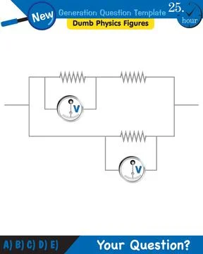 Physics, basic electric circuits, next generation question template, eps Stock Illustration