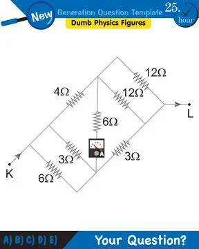 Physics, basic electric circuits, next generation question template, eps Stock Illustration