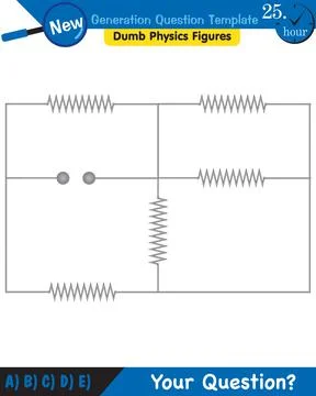 Physics, basic electric circuits, next generation question template, eps Stock Illustration