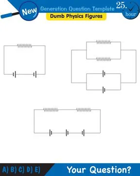 Physics, basic electric circuits, next generation question template, eps 스톡 일러스트