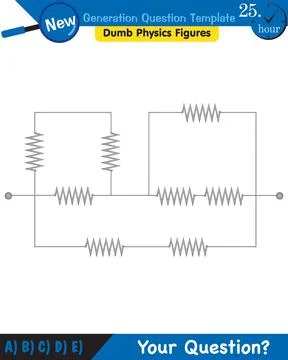 Physics, basic electric circuits, next generation question template, eps Stock Illustration