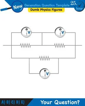 Physics, basic electric circuits, next generation question template, eps Stock Illustration